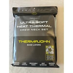 Thermajohn Ultra Soft Heat Thermal Crew Neck Set Large